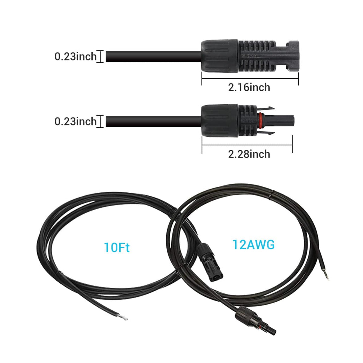 Renogy Solar Panel to Charge Controller Adaptor Kit Accessories Renogy 10 FT 12 AWG