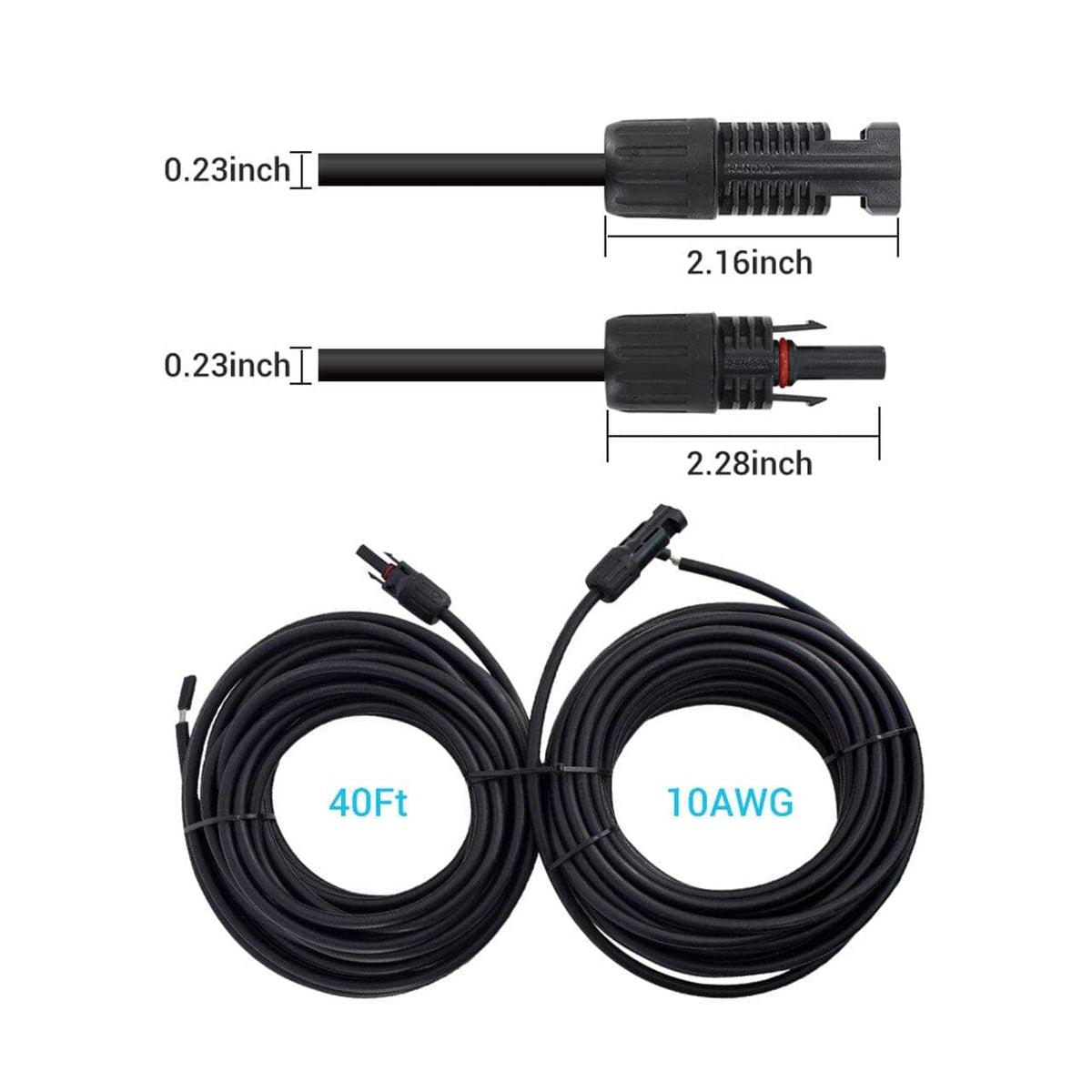 Renogy Solar Panel to Charge Controller Adaptor Kit Accessories Renogy 40 FT 10 AWG