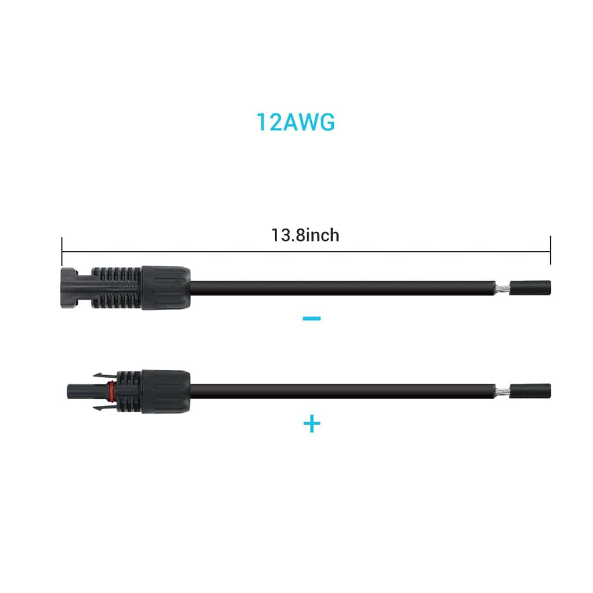 Renogy Solar Panel to Charge Controller Adaptor Kit Accessories Renogy 9 IN 10 AWG