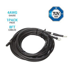 Renogy Battery to Charge Controller Tray Cables for 3/8 in Lugs Cable & Wire Renogy 8 FT 4 AWG