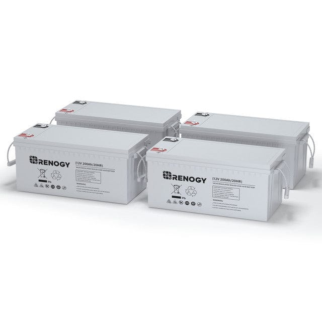 Renogy 12 Volt 200Ah Deep Cycle AGM Battery Batteries Renogy 4 x 12V 200Ah Deep Cycle AGM Batteries