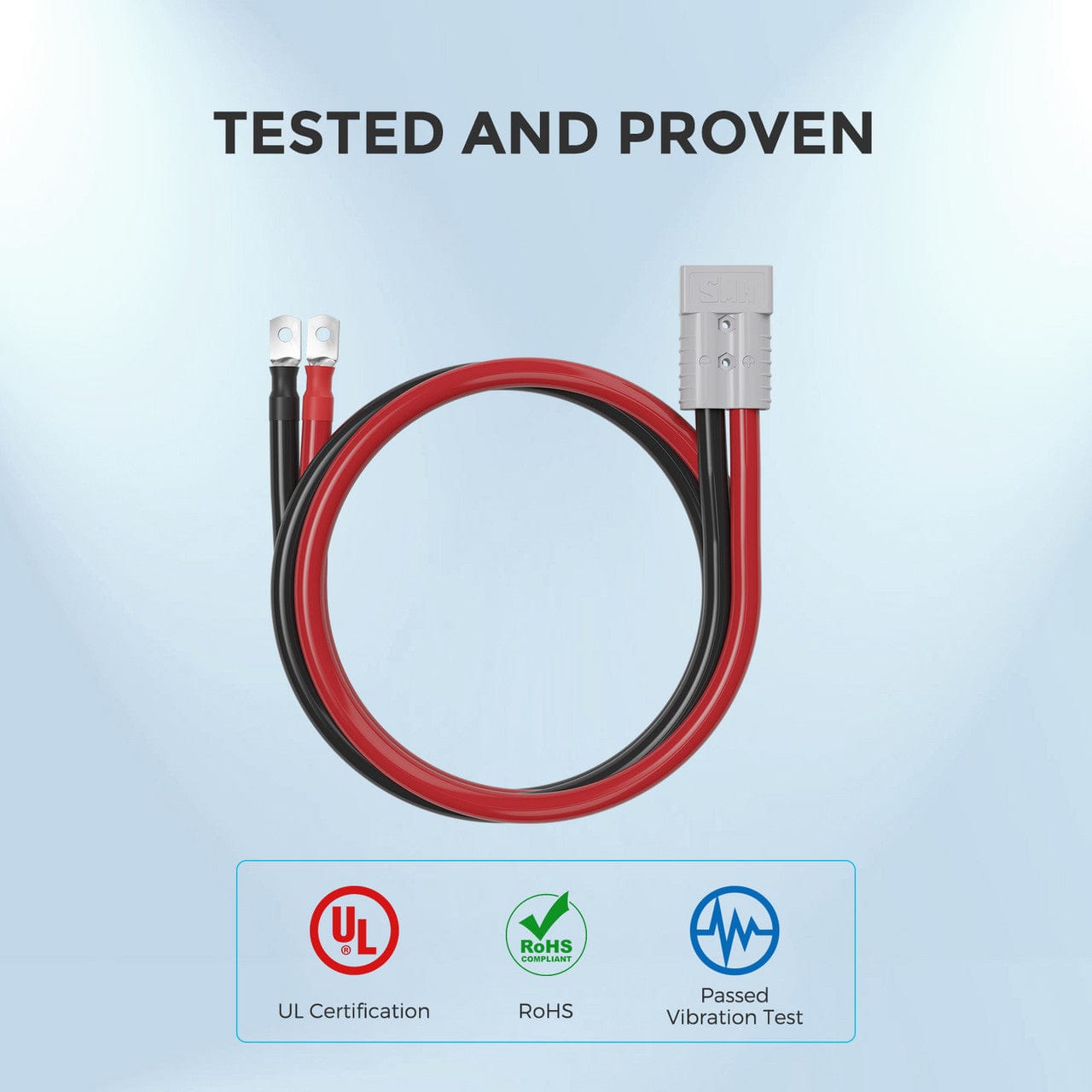 Renogy 1FT 4/0AWG Anderson Adapter Cable（Anderson SB350 - 3/8 in Lugs） Battery & Inverter Cables Renogy