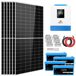 Sungold Power Solar Kit 5000W 48V 120V output 10.24KWH Lithium Battery 2700 Watt Solar Panel Solar Kits SunGoldPower