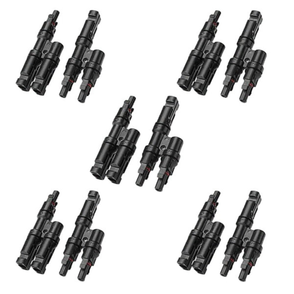 5 Pairs Of BougeRV Solar Branch Connectors Y Connector in Pair MMF+FFM Parallel Connection