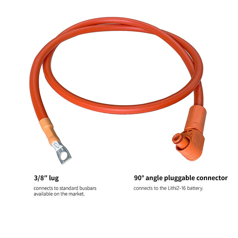 RUiXU Lithi2-16 battery 1/0 AWG cable | Orange+ Black | One Pair