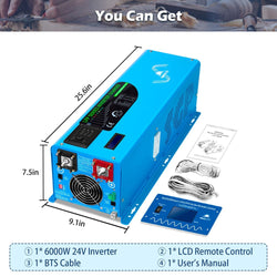 Sungold Power 6000W DC 24V Split Phase Pure Sine Wave Inverter With Charger Off-Grid Inverters SunGoldPower