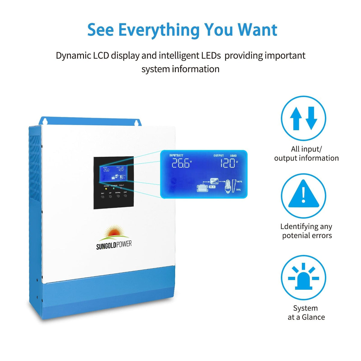 Sungold Power 3000W 24V Solar Inverter Charger Hybrid Inverters SunGoldPower