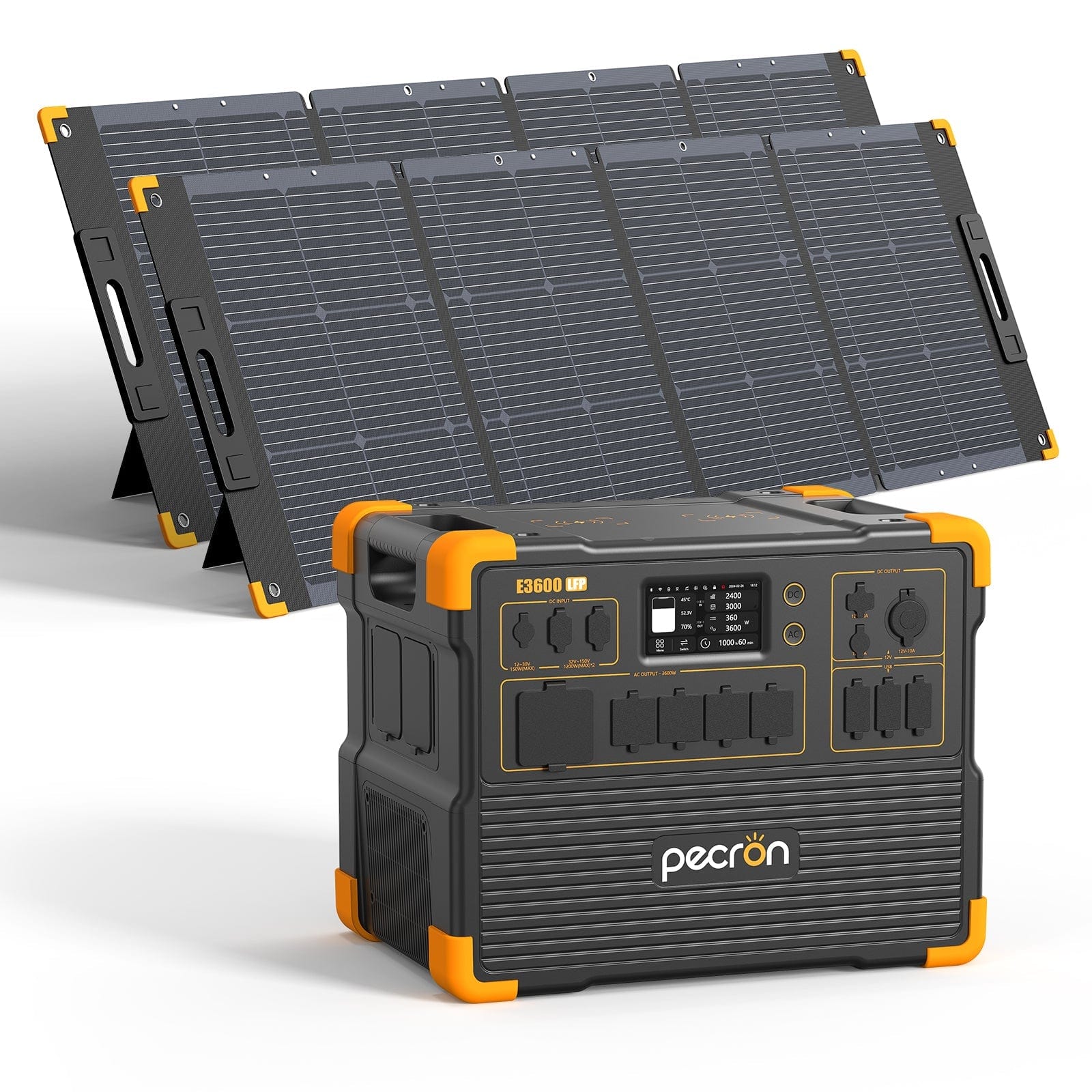 PECRON E3600LFP Solar Generator Kit 3600W 3072Wh (Pre-Order | Ships: End of June) Solar Generators PECRON E3600LFP+2*PV300 Without Trolley