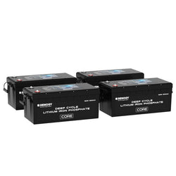 Renogy 12V 200Ah Core Series Deep Cycle Lithium Iron Phosphate Battery Batteries Renogy 4 x 12V 200Ah LiFePO4 Batteries