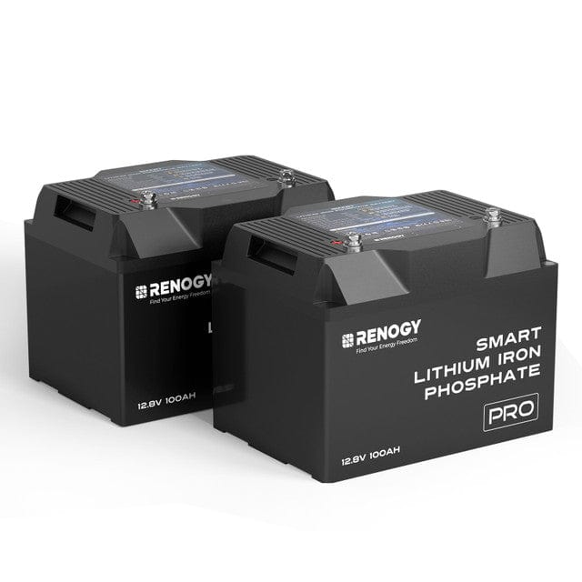 Renogy 12V 100Ah Pro Smart Self-Heating Lithium Iron Phosphate Battery With Bluetooth Batteries Renogy 2 x 12V 100Ah LiFePO4 Batteries