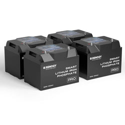 Renogy 12V 100Ah Pro Smart Self-Heating Lithium Iron Phosphate Battery With Bluetooth Batteries Renogy 4 x 12V 100Ah LiFePO4 Batteries