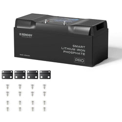 Renogy 12V 200Ah Pro Smart Lithium Iron Phosphate Battery w/Bluetooth & Self-heating Function Batteries Renogy 12V 200Ah LiFePO4 Battery + Mounting Brackets