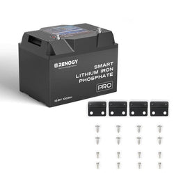 Renogy 12V 100Ah Pro Smart Self-Heating Lithium Iron Phosphate Battery With Bluetooth Batteries Renogy 12V 100Ah LiFePO4 Battery + Mounting Bracket