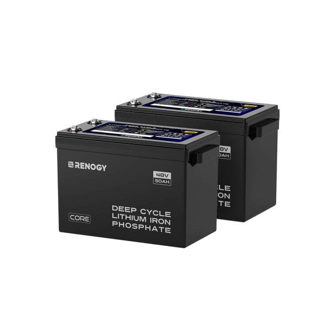 Renogy 48V 50Ah Smart Self-Heating Lithium Iron Phosphate Battery Batteries Renogy 2 x 48V 50Ah Smart LiFePO4 Batteries