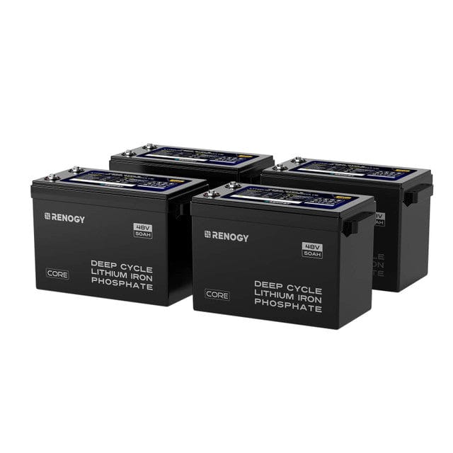 Renogy 48V 50Ah Smart Self-Heating Lithium Iron Phosphate Battery Batteries Renogy 4 x 48V 50Ah Smart LiFePO4 Batteries
