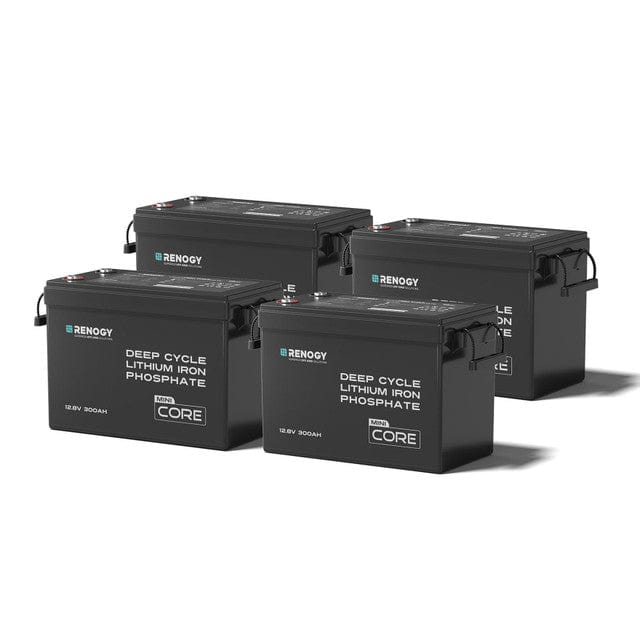 Renogy Core Mini - 12.8V 300Ah Lithium Iron Phosphate Battery w/ Low-Temperature Protection Batteries Renogy 4 x Core Mini - 12.8V 300Ah LifePO4 Batteries