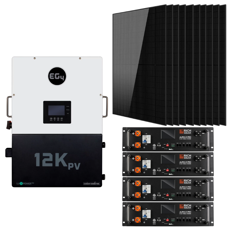 EG4 12kPV Modular Hybrid Power Kit – Flexible Battery & Solar Configurations
