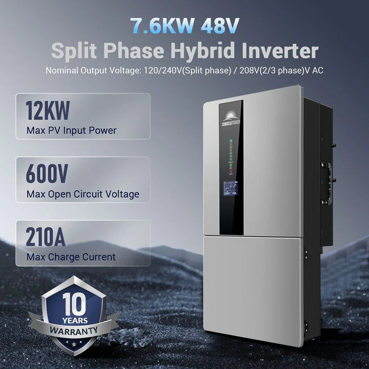 SunGold Power | 7.6KW Hybrid Inverter | 48V Split Phase