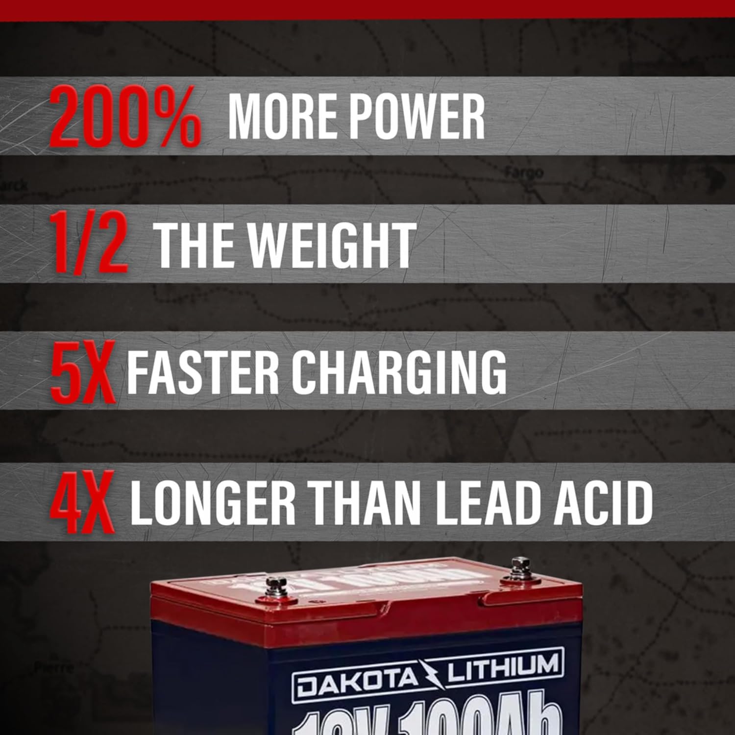 Dakota Lithium 12v 100Ah Deep Cycle LiFePO4 Battery Batteries Dakota Lithium