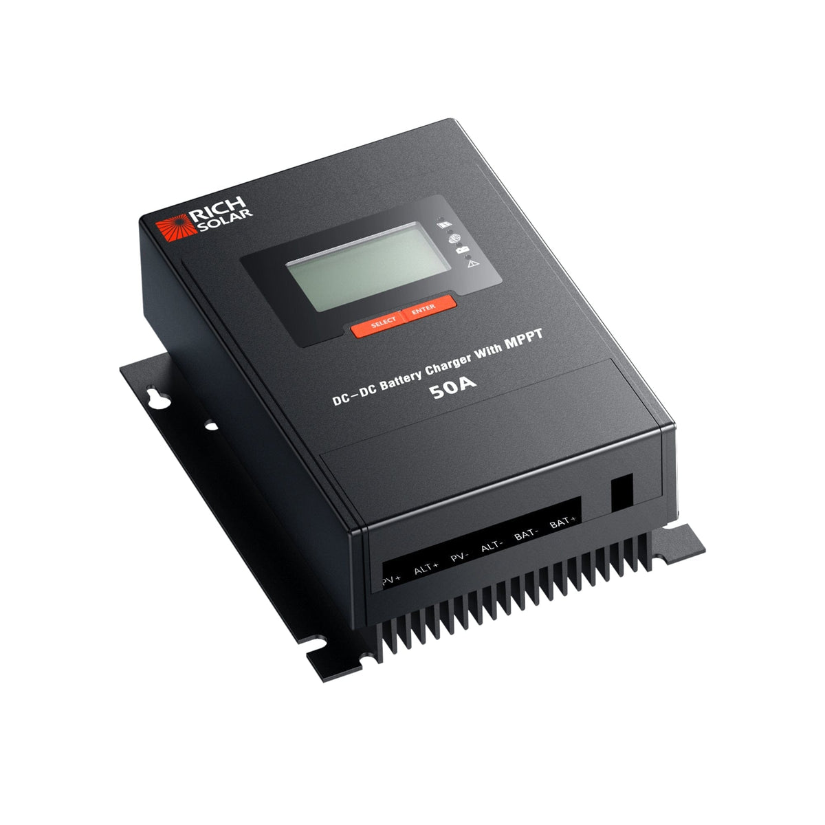 RICH SOLAR BRAVO 50 DC | 50 Amp DC-DC Solar Charge Controller with MPPT | Premium 50A 12V/24V DC-DC Solar Controller with MPPT for RVs, Trailers, Campers, Vans, Boats, Off-Grid | #1 Ranked DC to DC Solar Controller MPPT Charge Controllers RICH SOLAR