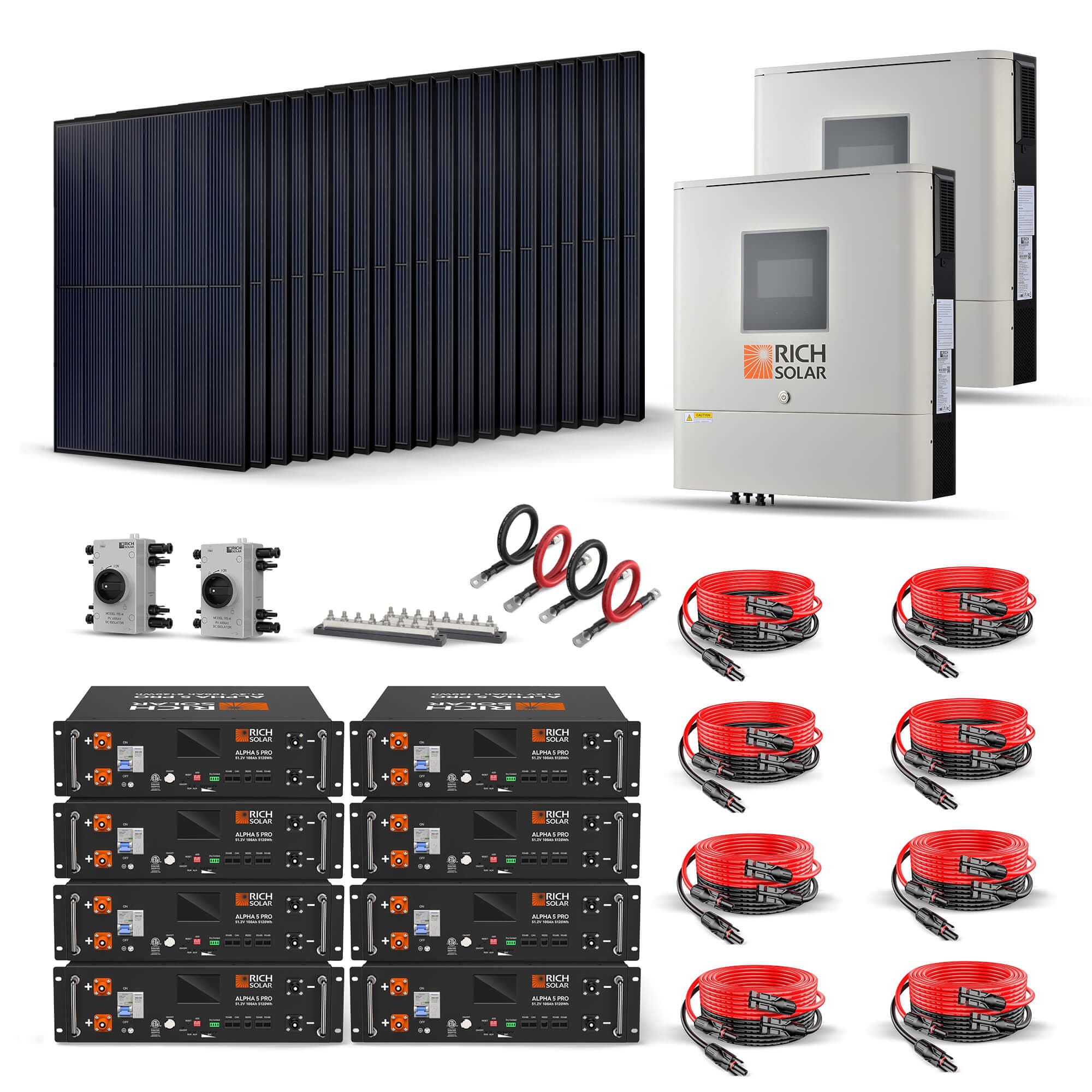 RICH SOLAR 8000W 48V-120/240VAC Solar Kit Solar Kits RICH SOLAR