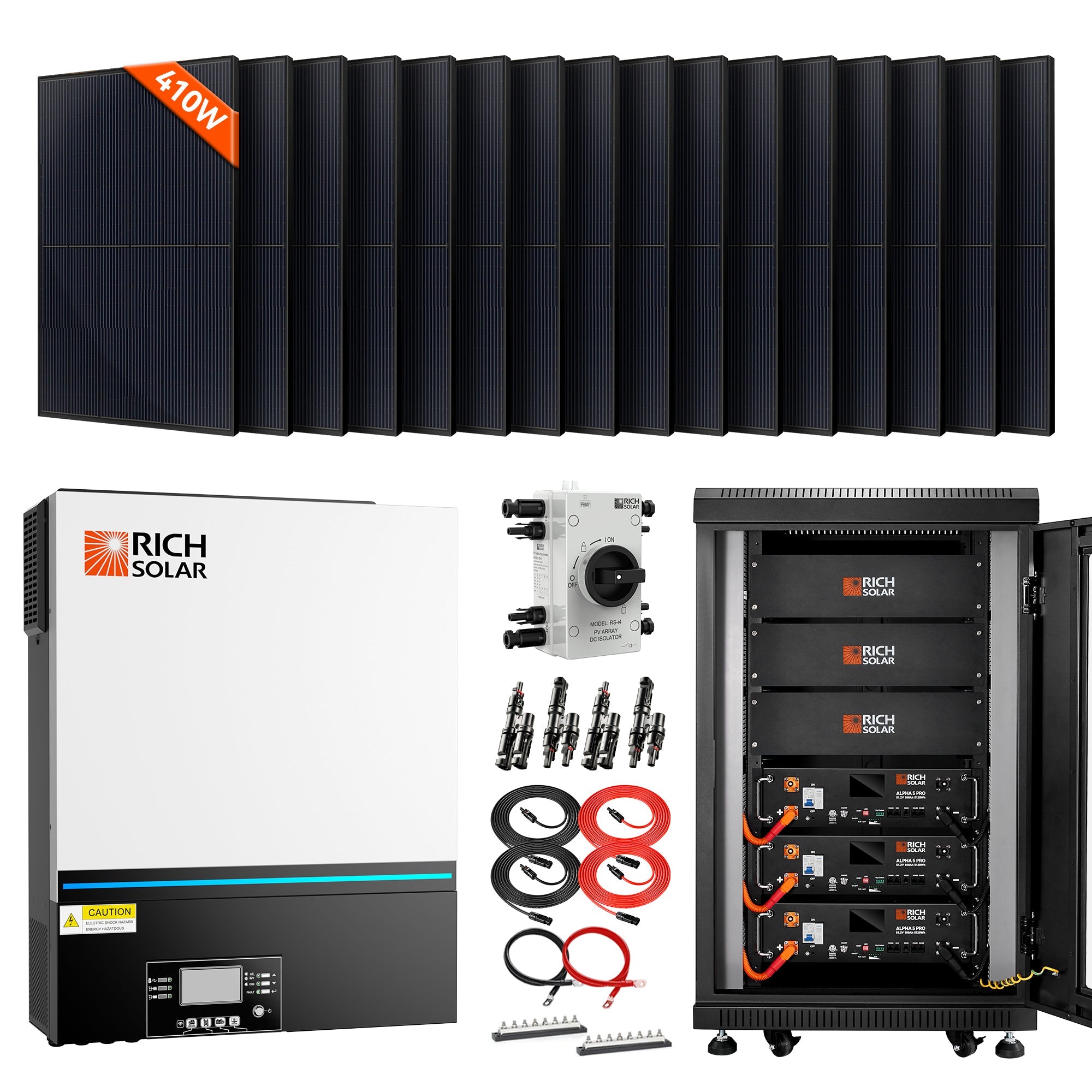 RICH SOLAR | Complete Off-Grid Solar Kit RS-H6548 | 8000W PV Input | 48V 120VAC Output + 6560 (16x410) Watt Solar PV | [KIT-SR0001] Solar Kits Rich Solar
