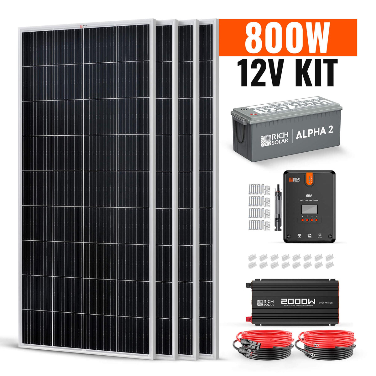 RICH SOLAR 12V 800W Complete Solar Kit Solar Kits RICH SOLAR