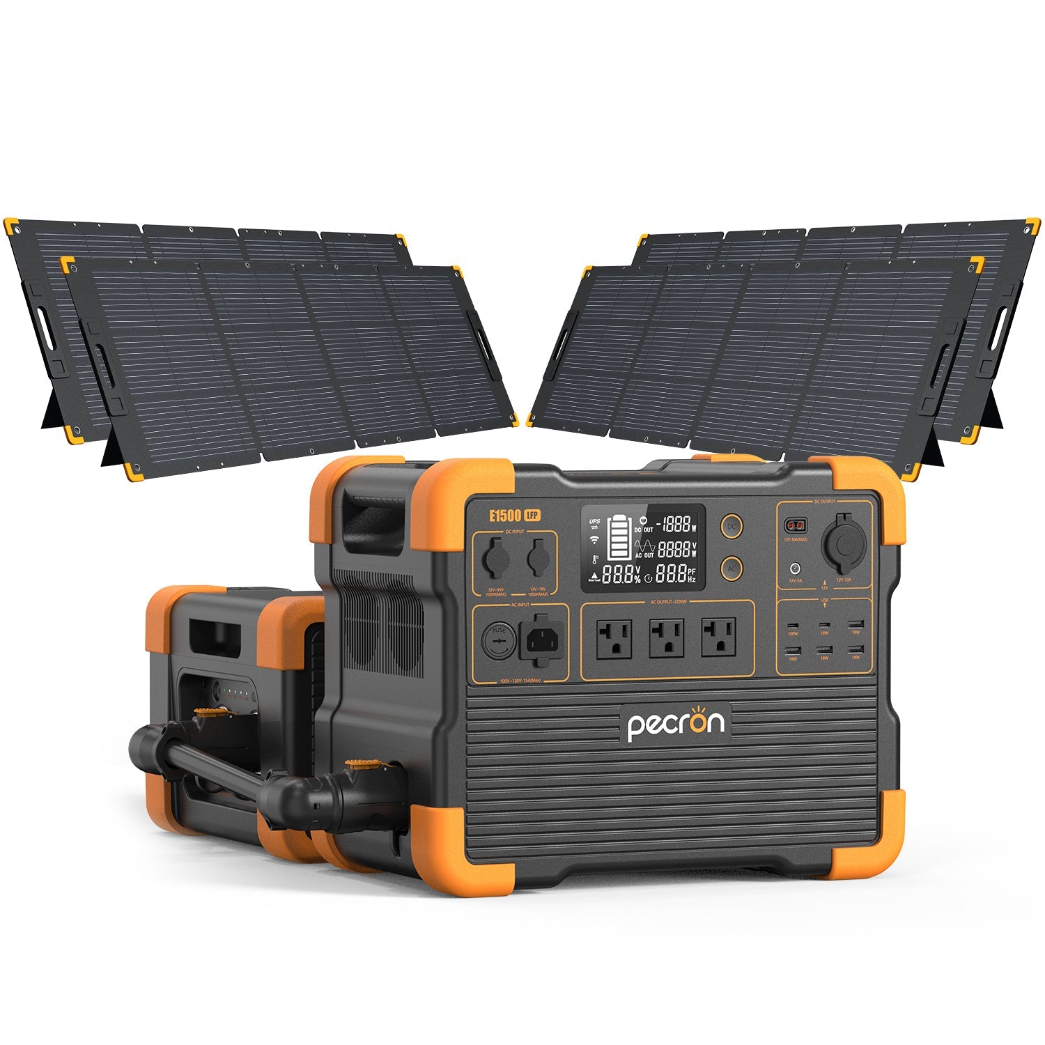 PECRON E1500LFP Solar Generator Kit Solar Generator & Portable Power Station PECRON E1500LFP+EP3000-48V+4*200W Solar Kit