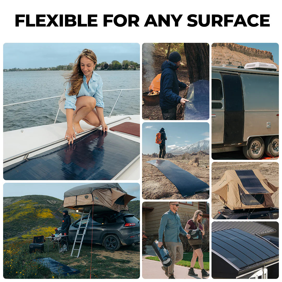 BougeRV Yuma 100W CIGS Thin-film Flexible Solar Panel with Pre-Punched Holes (Compact Version)