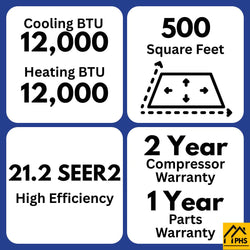 MRCOOL 5th Gen Advantage 12K BTU Ductless Mini Split Air Conditioner and Heat Pump 115V | System Set