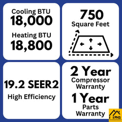 MRCOOL 5th Gen Advantage 18K BTU Ductless Mini Split Air Conditioner and Heat Pump 230V | System Set