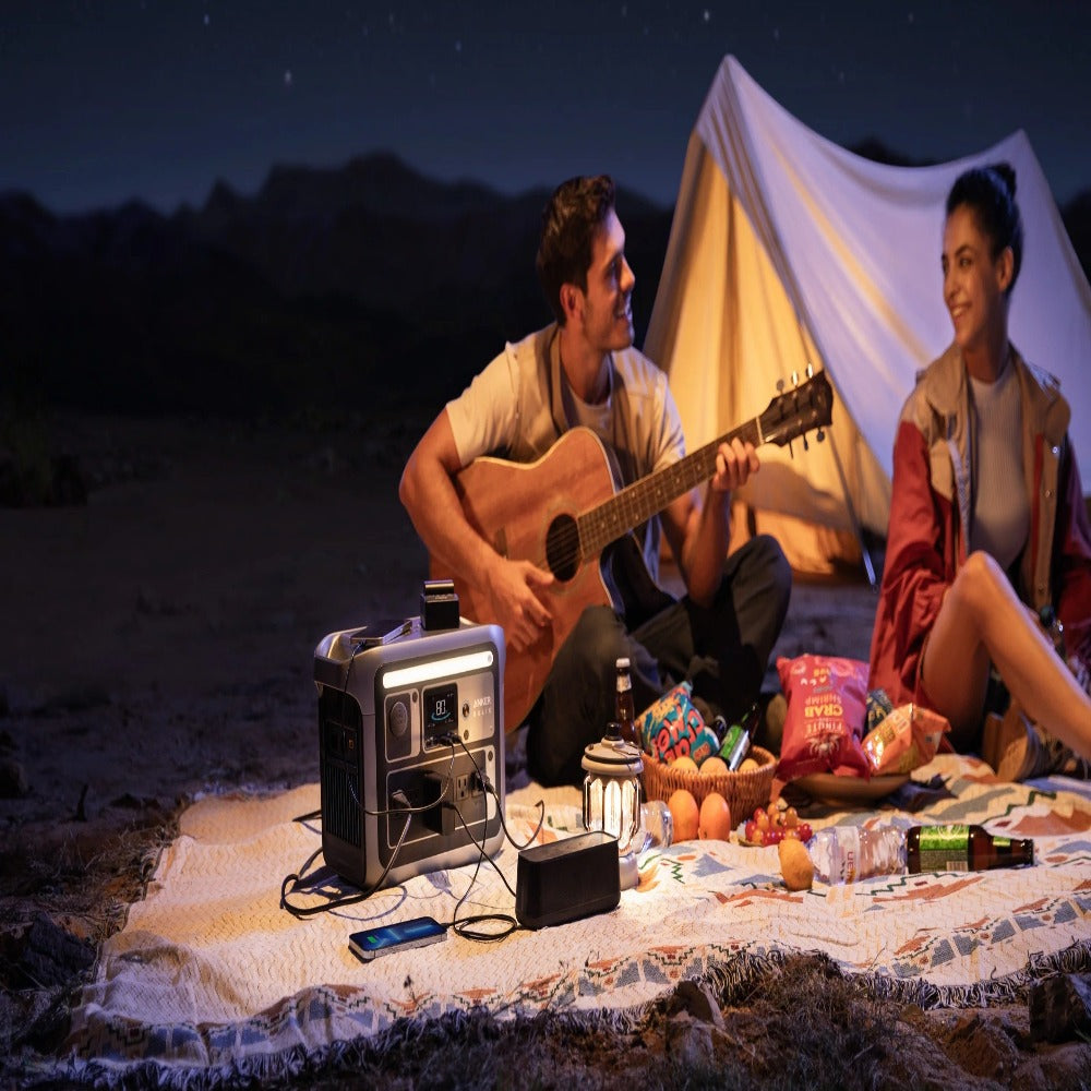 A Couple Camping With Anker SOLIX C1000X Portable Power Station
