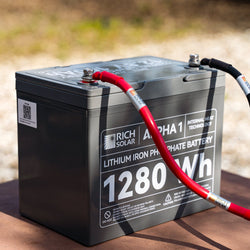 RICH SOLAR ALPHA 1 | 12V 100Ah LiFePO4 Battery | Powerful 12V Lithium Battery for RVs, Trailers, Vans, Boats, Off-Grid | 5,000 Lifetime Cycles | Bluetooth and Internal Heat Technology Batteries RICH SOLAR