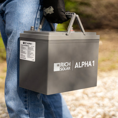 RICH SOLAR ALPHA 1 | 12V 100Ah LiFePO4 Battery | Powerful 12V Lithium Battery for RVs, Trailers, Vans, Boats, Off-Grid | 5,000 Lifetime Cycles | Bluetooth and Internal Heat Technology Batteries Rich Solar
