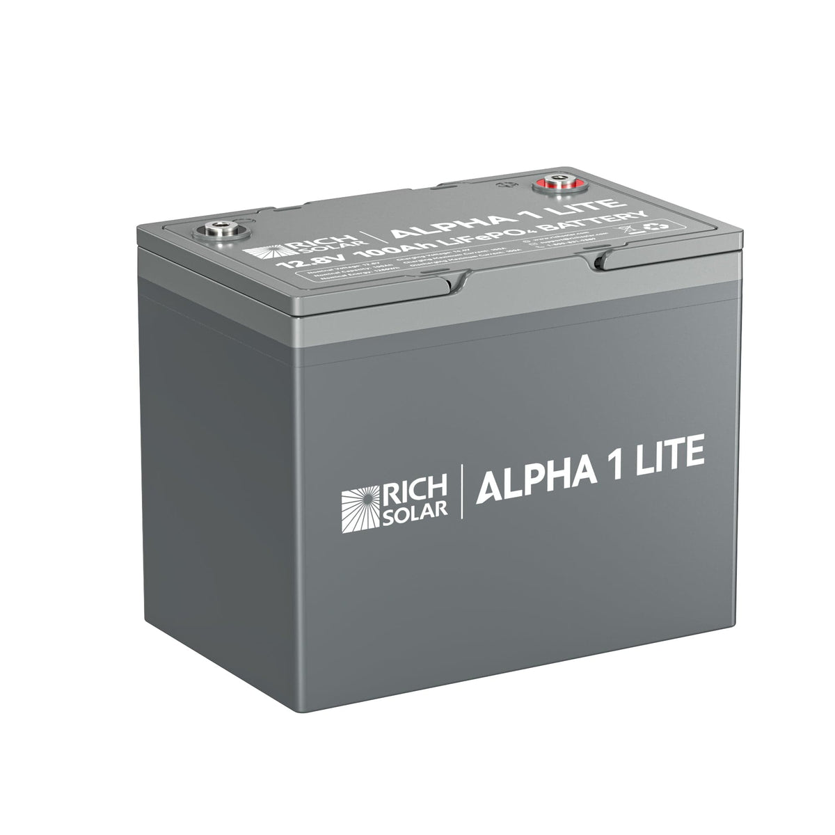 RICH SOLAR ALPHA 1 LITE | 12V 100Ah LiFePO4 Battery | Lightweight 12V Lithium Battery for RVs, Trailers, Vans, Boats, Off-Grid | 4,000 Lifetime Cycles | Best Value Batteries RICH SOLAR