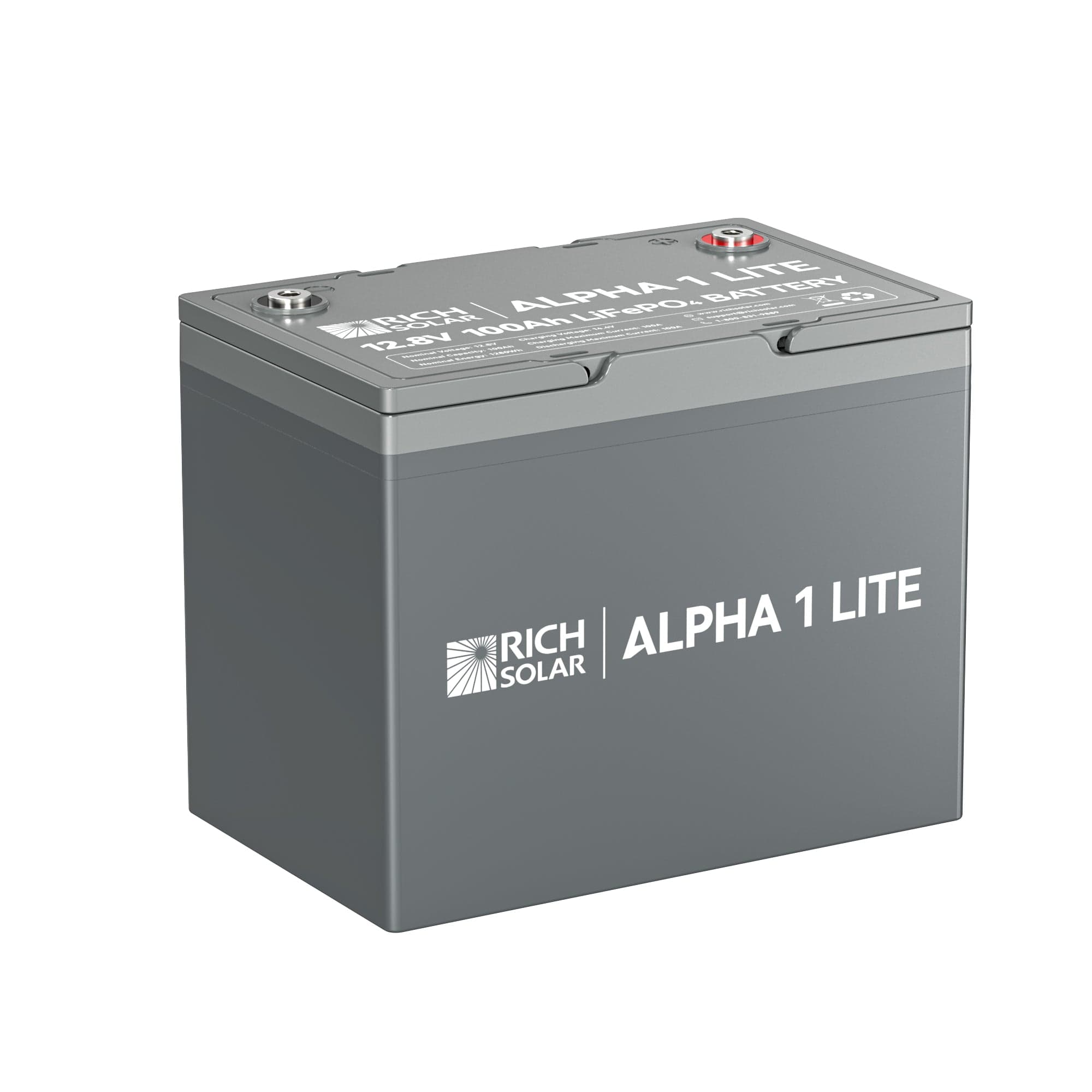 RICH SOLAR ALPHA 1 LITE | 12V 100Ah LiFePO4 Battery | Lightweight 12V Lithium Battery for RVs, Trailers, Vans, Boats, Off-Grid | 4,000 Lifetime Cycles | Best Value Batteries RICH SOLAR