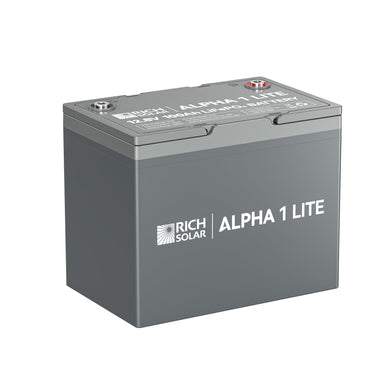 RICH SOLAR ALPHA 1 LITE - 12V 100Ah LiFePO4 Battery, 4,000 Cycles, Lightweight & Best Value Batteries Rich Solar