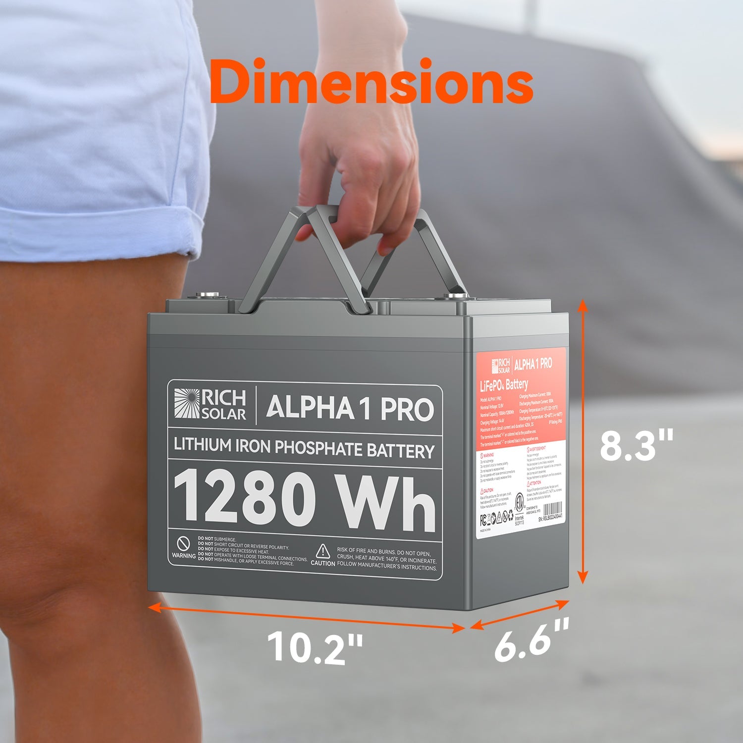 RICH SOLAR ALPHA 1 PRO - 12V 100Ah LiFePO4 Battery, 7,000 Cycles, 10-Year Warranty, UL1973 Certified Batteries Rich Solar