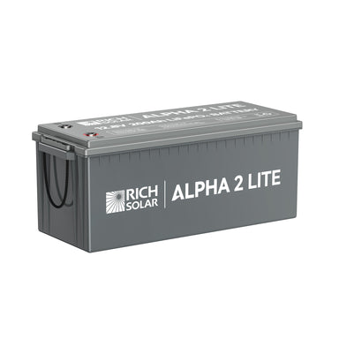 RICH SOLAR ALPHA 2 LITE - 12V 200Ah LiFePO4 Deep Cycle Battery, 4,000 Cycles, Best Value Batteries Rich Solar