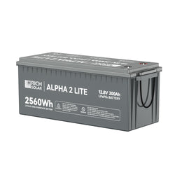 RICH SOLAR ALPHA 2 LITE | 12V 200Ah LiFePO4 Battery | Best 12V Deep Cycle Lithium Battery for RVs, Trailers, Vans, Boats, Off-Grid | 4,000 Lifetime Cycles | Best Value Batteries RICH SOLAR
