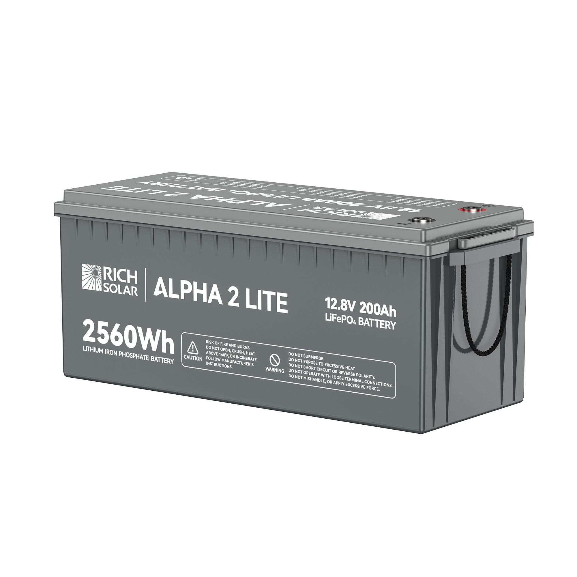 RICH SOLAR ALPHA 2 LITE | 12V 200Ah LiFePO4 Battery | Best 12V Deep Cycle Lithium Battery for RVs, Trailers, Vans, Boats, Off-Grid | 4,000 Lifetime Cycles | Best Value Batteries RICH SOLAR