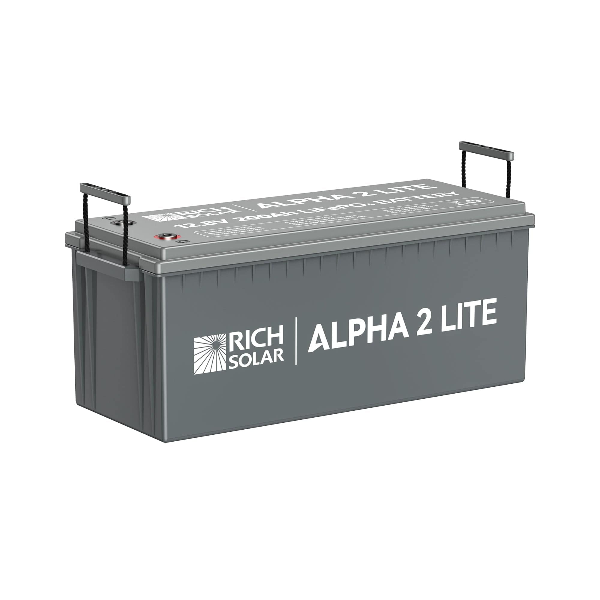 RICH SOLAR ALPHA 2 LITE | 12V 200Ah LiFePO4 Battery | Best 12V Deep Cycle Lithium Battery for RVs, Trailers, Vans, Boats, Off-Grid | 4,000 Lifetime Cycles | Best Value Batteries RICH SOLAR