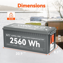 RICH SOLAR ALPHA 2 PRO | 12V 200Ah LiFePO4 Battery | Premium 12V Lithium Battery for RVs, Cabins, Tiny Homes | 7,000 Lifetime Cycles | 10 Year Warranty | UL1973 Certified Batteries RICH SOLAR