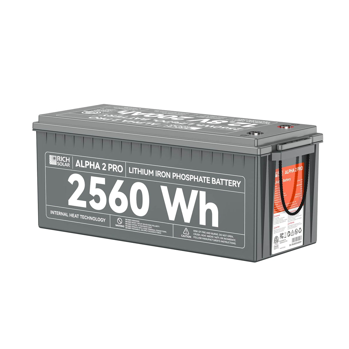 RICH SOLAR ALPHA 2 PRO | 12V 200Ah LiFePO4 Battery | Premium 12V Lithium Battery for RVs, Cabins, Tiny Homes | 7,000 Lifetime Cycles | 10 Year Warranty | UL1973 Certified Batteries RICH SOLAR