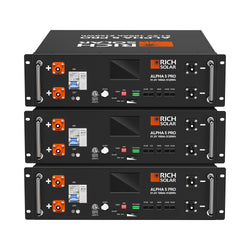 RICH SOLAR ALPHA 5 PRO | 51.2V | 100Ah LiFePO4 Battery | Premium 48V Server Rack Lithium Battery | 7,000 Lifetime Cycles | 10-Year Warranty | UL1973, UL9540A Certified (BACKORDER: 3rd week of June) Server Rack Batteries RICH SOLAR 3 Batteries