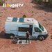 A Man Camping With BougeRV 100W 12V 9BB Mono Solar Panel