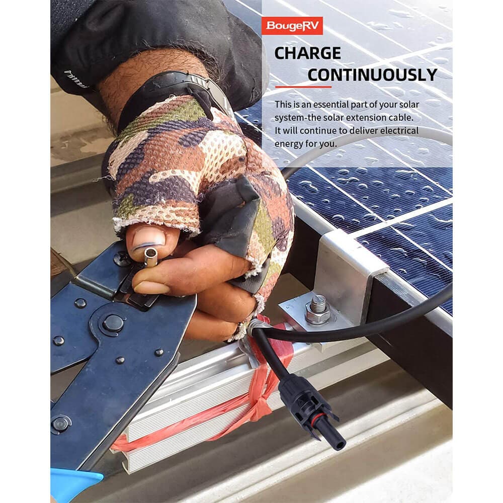 BougeRV 12AWG Solar Extension Cable with Extra Free Connectors(xx FT Red+xx FT Black) Accessories BougeRV
