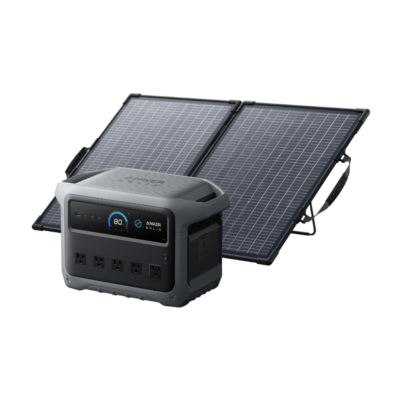 Anker SOLIX C1000 Gen 2 Portable Power Station with 100W Bifacial Solar Panel