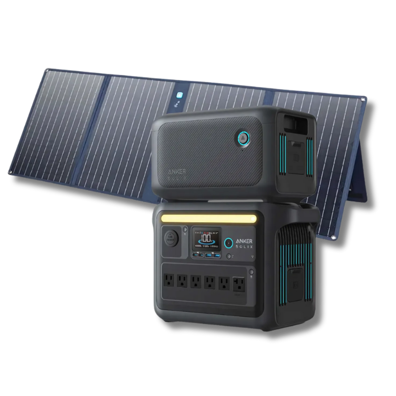 Anker SOLIX C1000X Portable Power Station 1056Wh | 1800W Solar Generators Anker 1 x 100W Solar Panel 1 x Expansion Battery