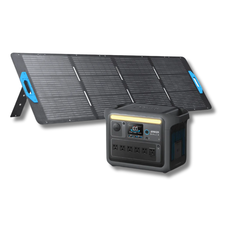 Anker SOLIX C1000X Portable Power Station 1056Wh | 1800W Solar Generators Anker 1 x 200W Solar Panel No Expansion Battery